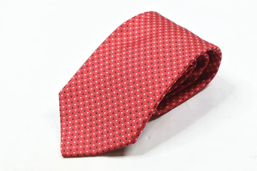 Vintage Brooks Brothers 346 Neck Tie Mens Red Blue Polka-Dot Silk Classic